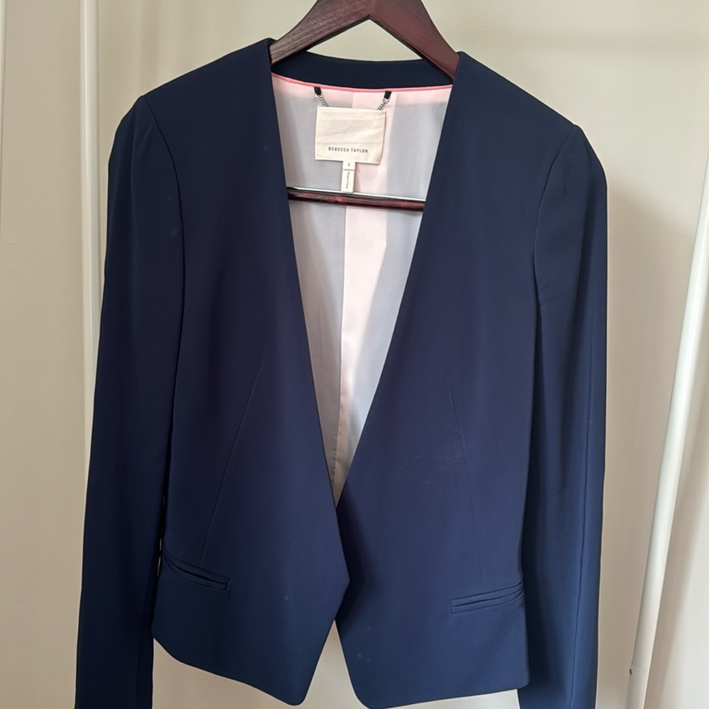 Rebecca Taylor Ruffle Back Hem Blazer